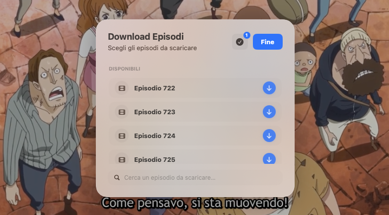 Icona dell'applicazione One Piece Watcher e la sua palette